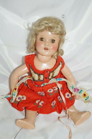 Vintage Antique Doll Composition Usa 15 "