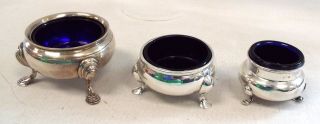 3 Differently Hallmarked Sterling/ Solid Silver 3 - Footed Dishes/ Bowls - P22