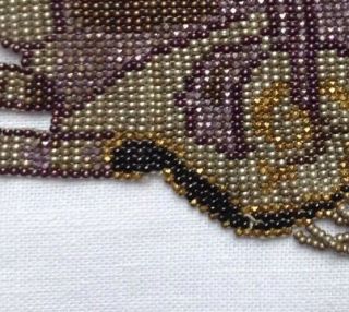 Antique Micro Bead Vintage Art Deco Victorian Flapper Necklace Purple Gold 6