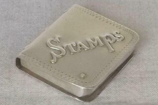 A Fine Vintage Solid Sterling Silver Stamp Case Holder In Book Form London 1992.