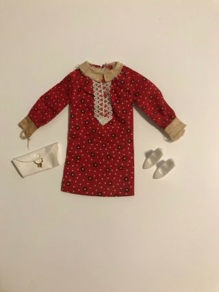 Vintage Japanese Exclusive Clothes - Floral Red Dress