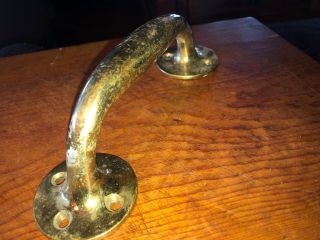 7 1/2” Vintage Solid Brass Door Pull Handle Restoration Hardware Heavy Duty