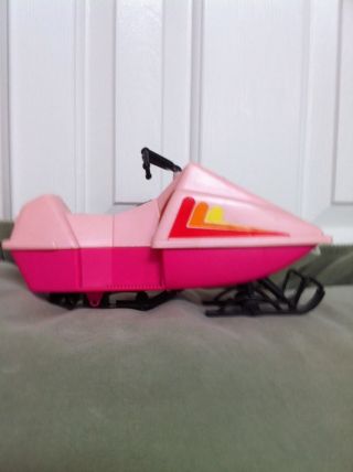 Pink 1970 Ski Fun Barbie Snowmobile Vehicle Htf