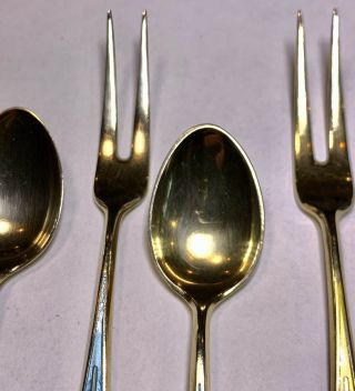 Antique Vintage David Andersen Sterling Silver Enamel Spoon Fork Set 4