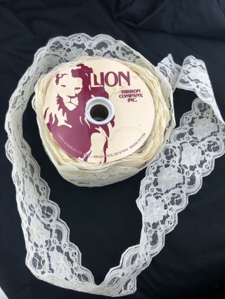 Romantic Vintage 3 " Lace Lion Ribbon Company Nj Made Usa Beige Off White