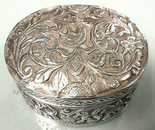 Antique Islamic Indian Solid Silver Table Snuff Box C1890