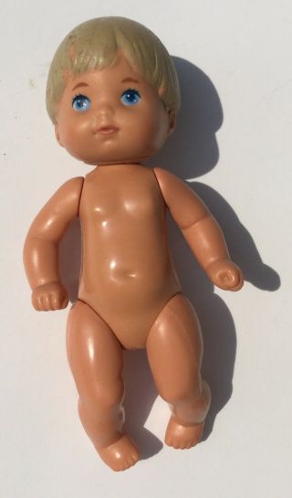 Vintage 1976 Mattel Heart Family Toddlers Baby Doll Boy 4 1/2 "