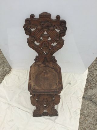 Antique Carved Chair w/ Smiling Monk Face and Melusine 2