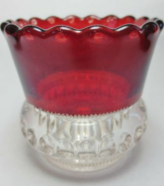 Antique Eapg Toothpick Holder - A.  H.  Heisey & Co.  - Punty Band With Ruby Stain