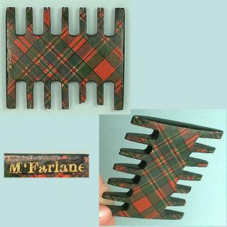 Antique Tartan Ware Comb Style Thread Winder Mcfarlane Circa 1880