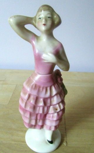 Art Deco German Porcelain Lady Perfume Bottle Half Doll