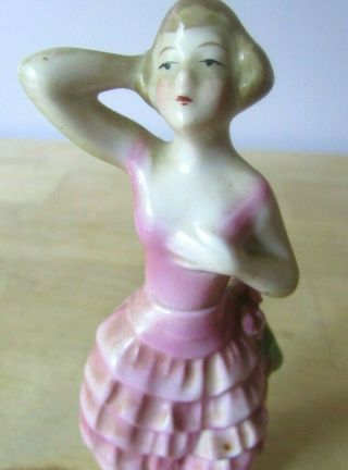 Art Deco German Porcelain Lady Perfume Bottle Half Doll 2