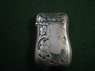 Antique Vintage Fancy Match Safe Holder Flowers On A Vine Snaps Open And Closed