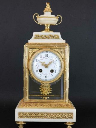 Antique French 4 Glass Crystal Regulator Mantel Clock By A.  D.  Mougin Gilt Ormolu
