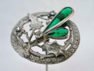 Fine Antique White Metal & Facet Cut Glass Hat Pin 2