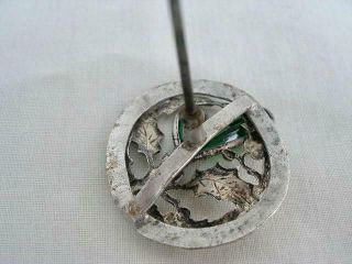 Fine Antique White Metal & Facet Cut Glass Hat Pin 5