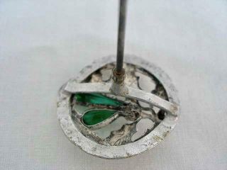 Fine Antique White Metal & Facet Cut Glass Hat Pin 6