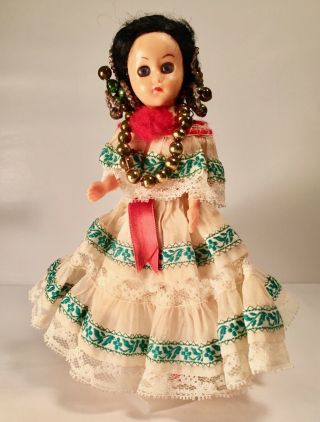 Vintage 1950’s Reliable Sleepy Eye 7.  5 Inch Panamanian Doll - Hard Plastic
