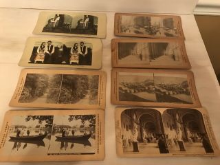 Antique Wooden Handle Stereoscope Card Viewer with 31 Cards 8
