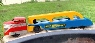 Antique Wyandotte Pressed Steel Truck.  Auto Transporter.  Vgc Awesome Paint