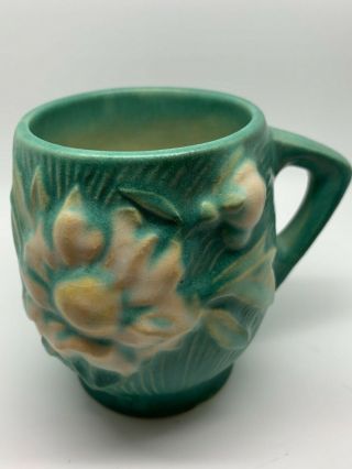 Roseville Pottery Peony Green Pattern Drinking Mug