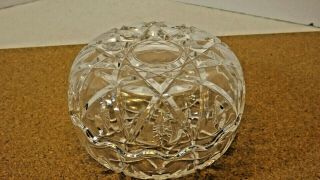 Vintage Crystal Clear Cut Glass Candy Trinket Jewelry Bowl Dish with Lid 4.  5 