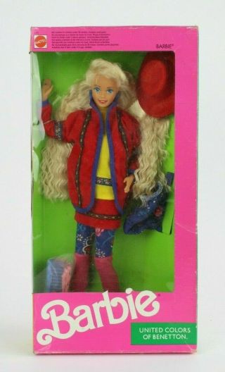 1990 Vintage Barbie United Colors Benetton Doll Mattel Nrfb T/0020
