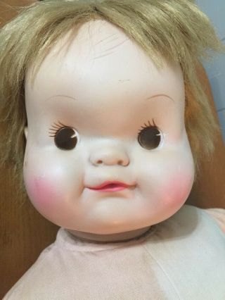 1967 Madame Alexander 23” Pumpkin Baby Doll With Crier