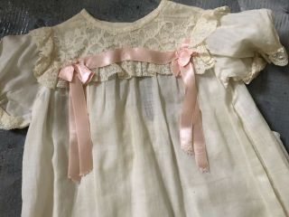Antique Baby Or Doll Dress With Lace Bottom Slip Early 1900’s 2