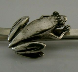 Rare Solid Sterling Silver Martick Frog Tie Pin London 1988 Designer