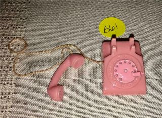Vintage Barbie Pink Telephone Metal Dial Suburban Shopper First Version - B61