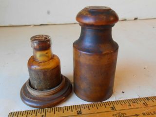 Antique Nye Watch Oil Cork Top Bottle And Wooden Box