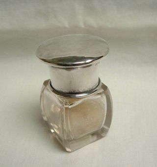 Stylish Art Deco Silver Topped Smelling Salts Scent Bottle Birmingham 1923