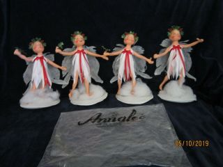 Vintage Annalee Christmas Angel/fairy With Wings,  1989 - Set Of 4