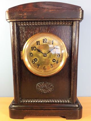 Antique Oak Cased Striking Mantel Bracket Clock,  Order