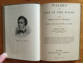Antique 1912 " Walden Or Life In The Woods By Henery David Thoreau Book