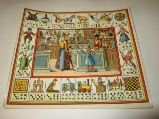 Old C.  1890 Antique - French Game Print - Toy Shop - Game Of Trades