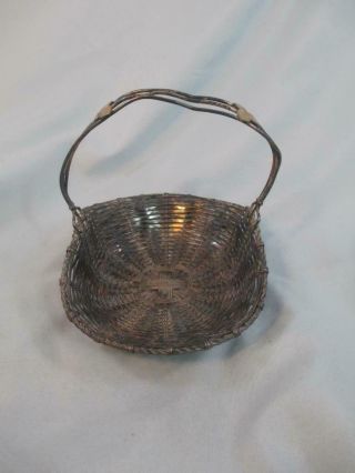Vintage Metal Wired Molded BASKET Antique Bisque Doll Accessory Child Size 4