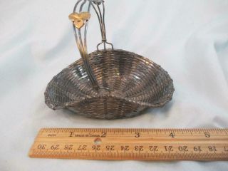 Vintage Metal Wired Molded BASKET Antique Bisque Doll Accessory Child Size 6