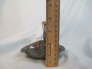 Vintage Metal Wired Molded BASKET Antique Bisque Doll Accessory Child Size 8