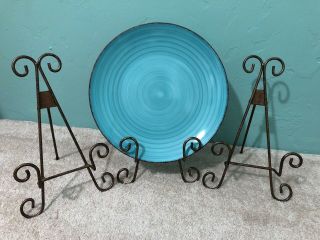 Home Decor - Decorative Bronze Metal Plate Easel 3 Piece Set.