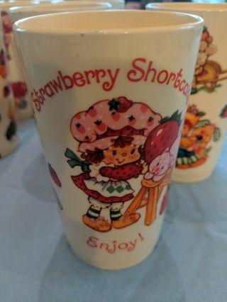 Vintage 1980’s Strawberry Shortcake Enjoy Plastic Deka Tumbler Cups - Set Of 14