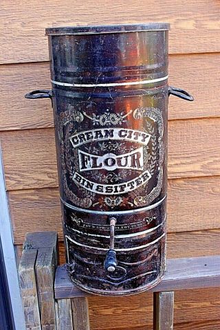 Cream City Flour Bin & Sifter Mercantile Store 1893 23 Inches Tall Lithos