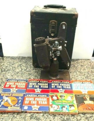 Antique Revere Model 80 Reel To Reel 8mm Movie Projector W/ 8 Movies 114117 Qq - 4