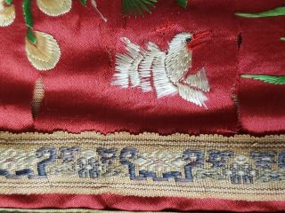 ANTIQUE 19TH CENTURY CHINESE SILK TAPESTRY EMBROIDERY ORIENTAL TABLE RUNNER 5ft 7