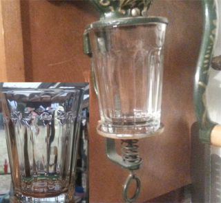 Coffee Catch Cup Glass Jar Fits Antique Arcade / Golden Rule Grinder Columns
