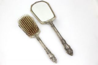 Vintage Sterling Silver Brush & Mirror Set