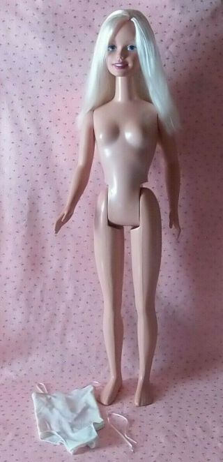 Vintage 1992 Mattel My Life Size Barbie Girl Doll 38 " Earrings & Swim Suit