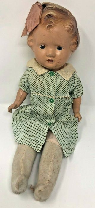 Attic Find 1935 A Reliable Doll,  Hairbow Peggy,  Composition/soft Cloth
