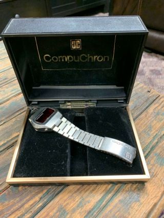 Vintage Led Compu Chron Watch Stainless Steel